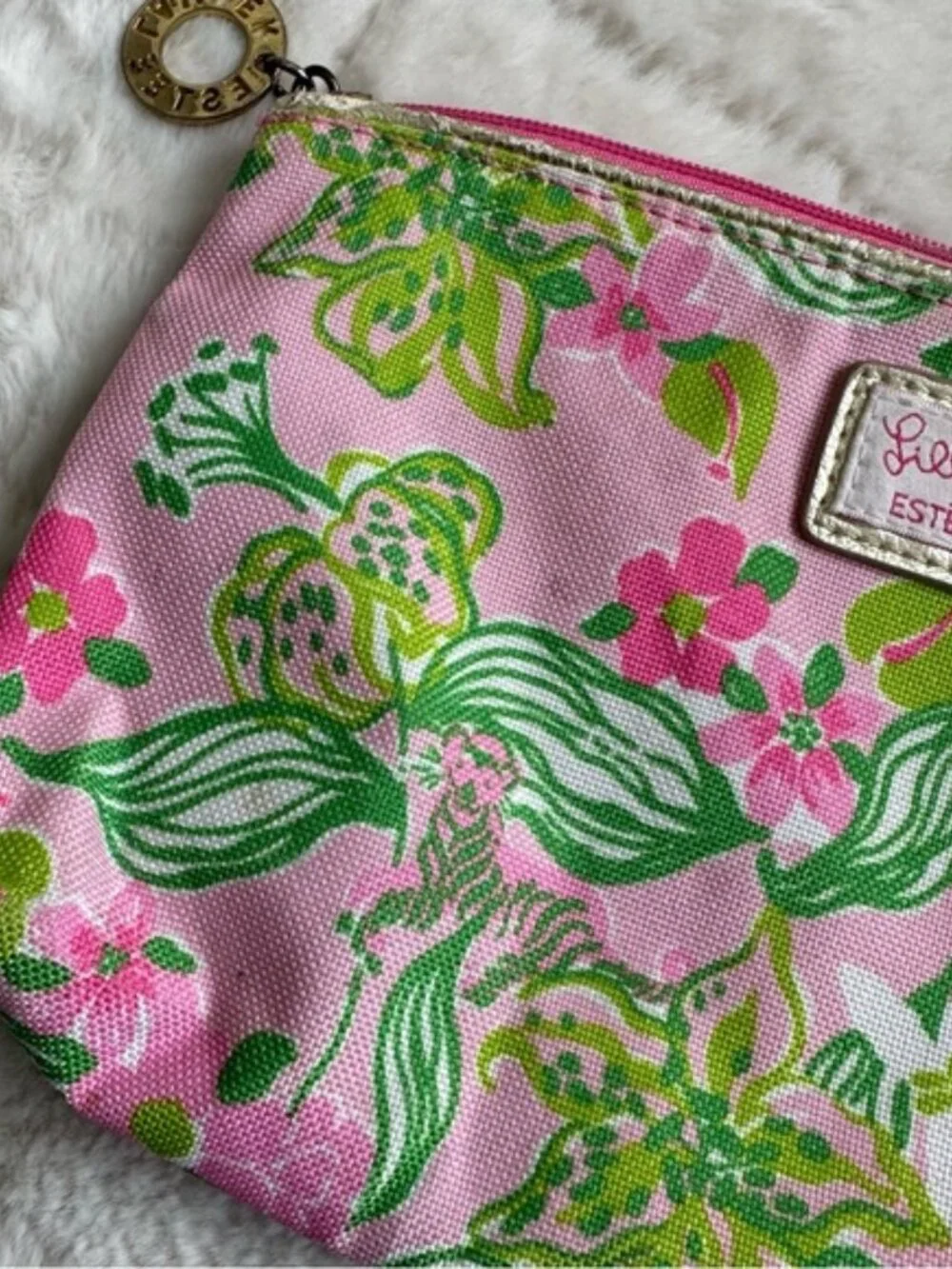 Lilly Pulitzer X Estee Lauder | FLAWED Pink Tiger Floral Cosmetic Case